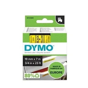 Szalag, 19 mm x 7 m, DYMO D1, sárga-fekete
